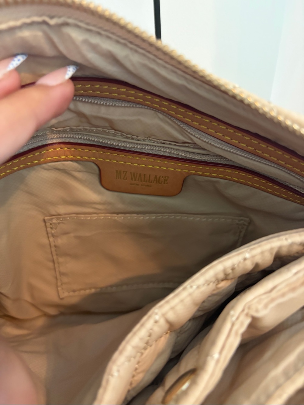 MZ Wallace Quilted Crossbody Bag in Beige - Picture 3 of 8